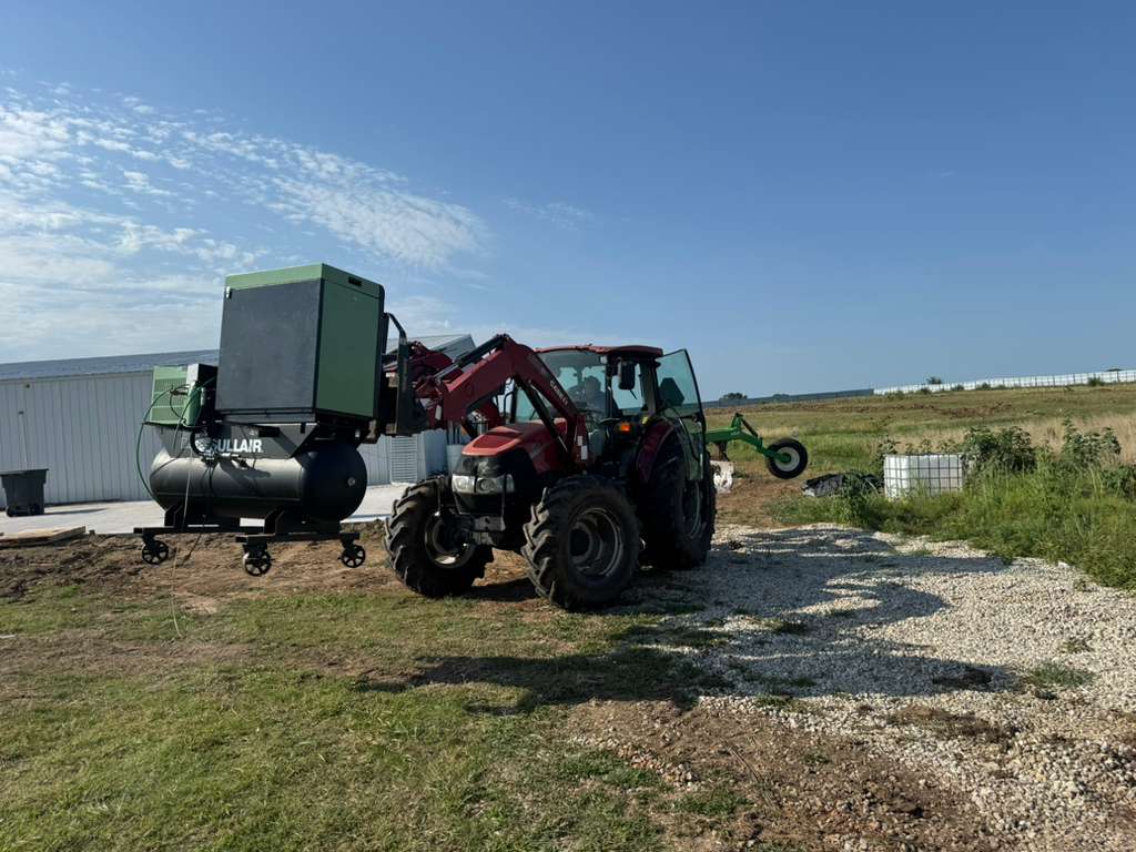 Tractor working in the field